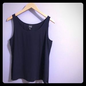 Eileen Fisher - navy blue silk tank - S